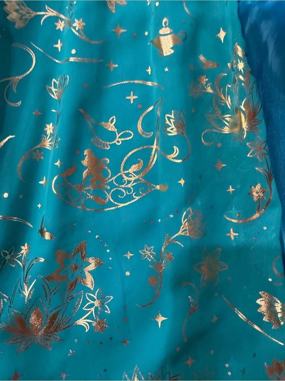 Disney Girls jasmine Costume with Gold Accents - Picture 2 of 4